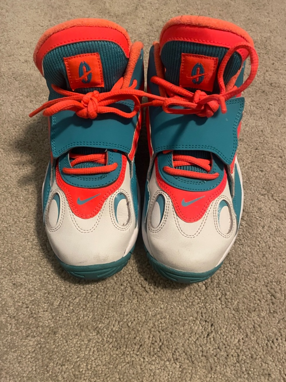 Nike Kids Teal, Coral & White High-Top Sneakers